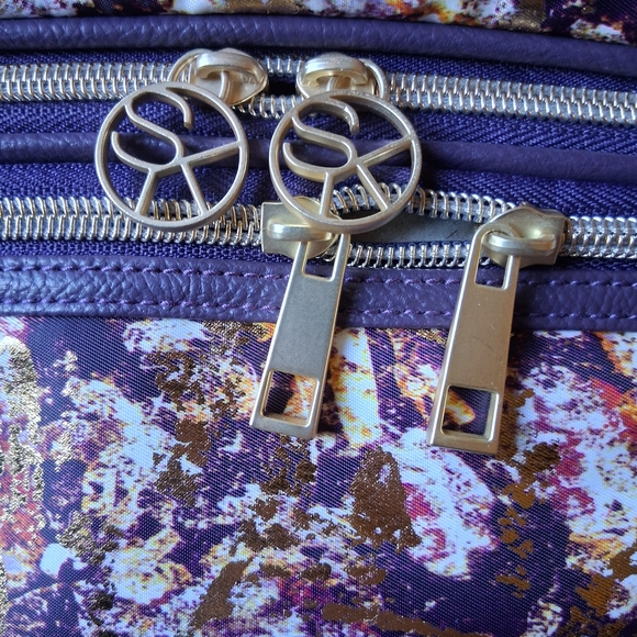 Bnwt Sonia Kashuk Multicolor Floral W Gold Sheen W/Brush Organize Cosmetic Case - Picture 4 of 11